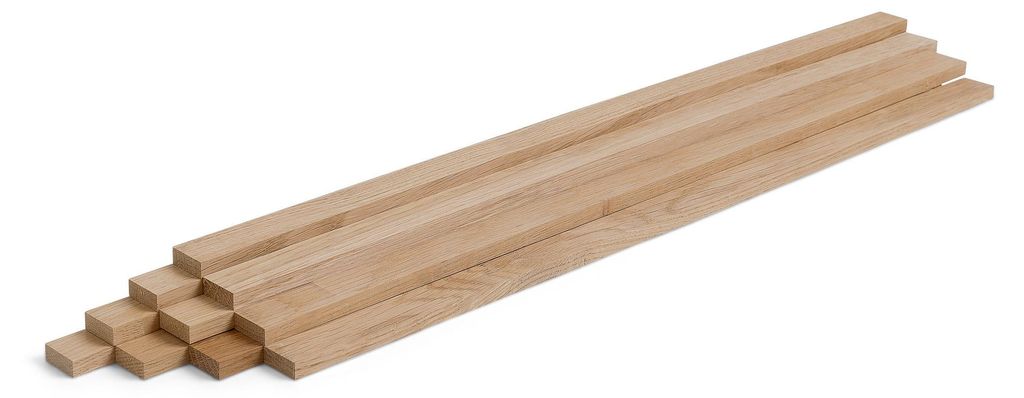 10er-Set Holzleisten - Eiche gehobelt - 8 x 20 x 500 mm