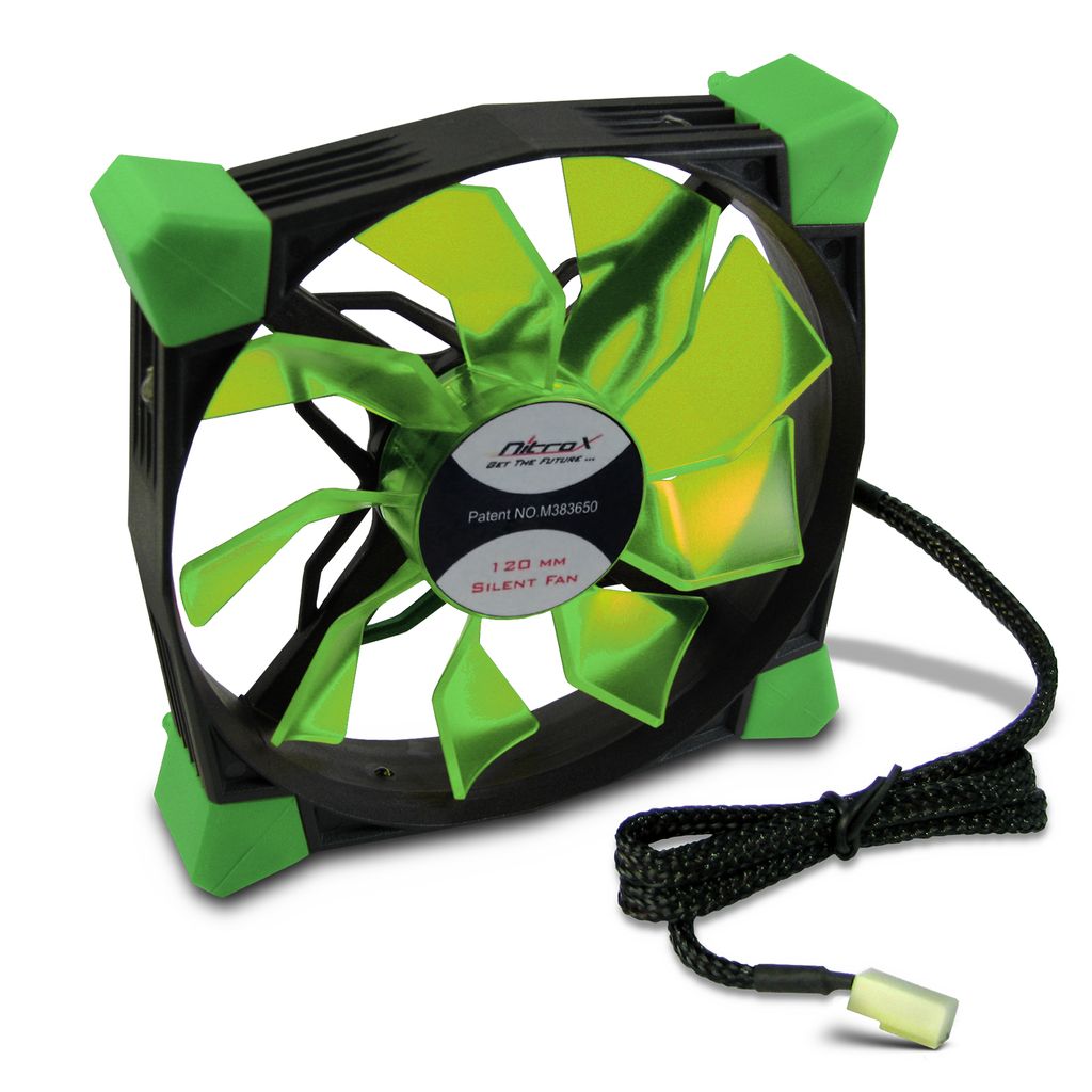 Inter-Tech Lüfter 120*120*25 Nitrox N-120-GR   grün Produktbild 