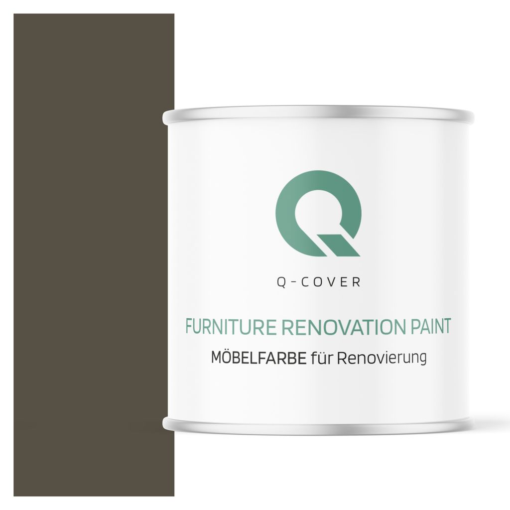 Möbelfarbe Hochglanz | Farbton: Braungrau RAL 7013 2,5L | Holzfarbe für Möbel & Innenausbau | Deckend, wasserbasiert, kratzfest | Für Küchen, ...
