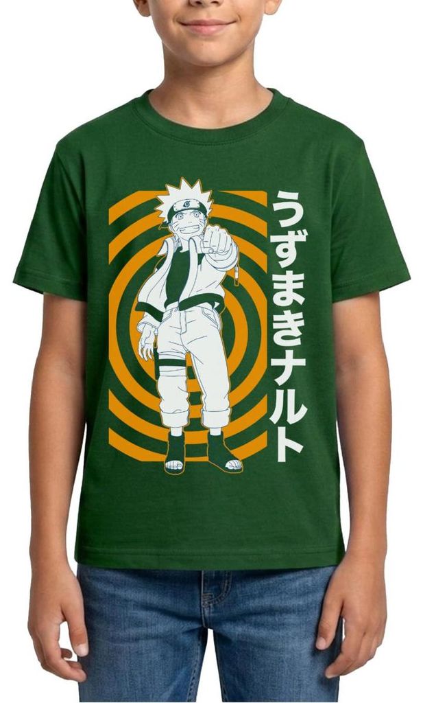 Spreadshirt Naruto Cooles Design Mit Naruto Teenager T-Shirt, 134/146 (9-11 Jahre), Forstgrün