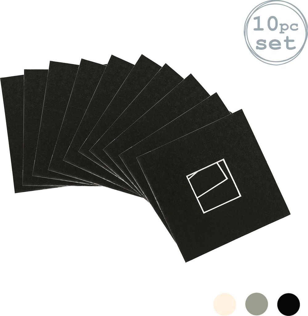 Nicola Spring 10pc Bild Photo Mounts Set - To Fit Frame-Größe 6 x 6 für Bildgröße 2 x 2 - Schwarz