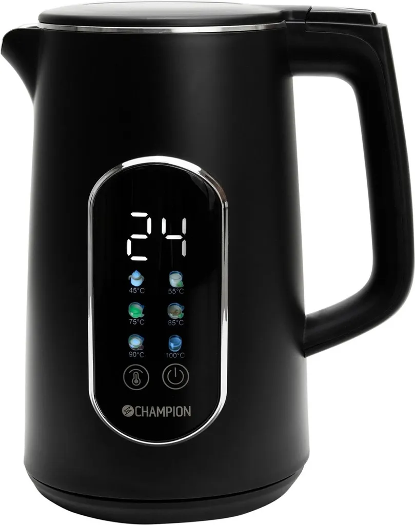Bouilloire 1,7 L thermostat réglable et maintien au chaud noir mat VK800
