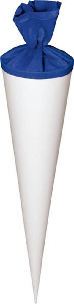 Heyda Schultüte Filzverschluss 35cm ws bl weiß/blau