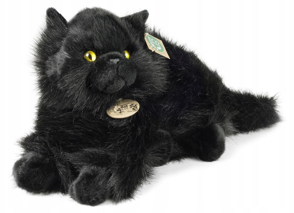 RAPPA Plüschkatze schwarz liegend 30 cm ECO-FRIENDLY