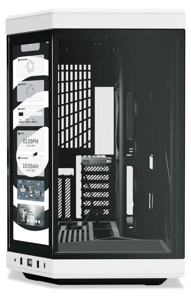 HYTE Y70 Touch Infinite Boîtier PC Midi Tower Noir et Blanc ATX EATX