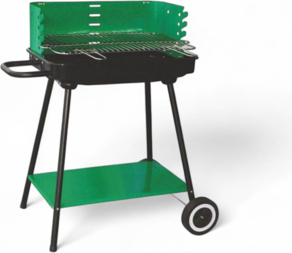 Rechteckiger Grill mit Grillrost und Griff aus verchromtem Stahl 57,5x37,5xH68 cm