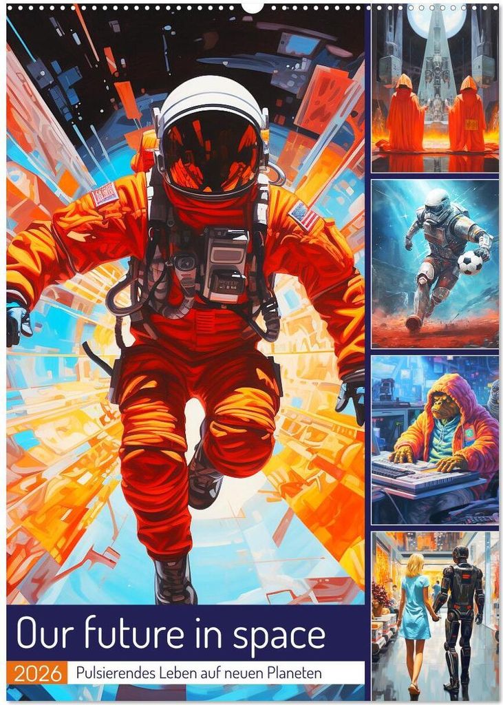 Our future in space. Pulsierendes Leben auf neuen Planeten (Wandkalender 2026 DIN A2 hoch), CALVENDO Monatskalender