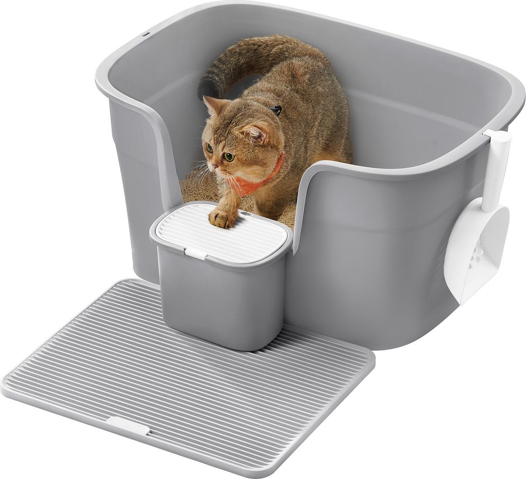 Feandrea extragroße Katzentoilette, für große Katzen, mit Produktbild 1