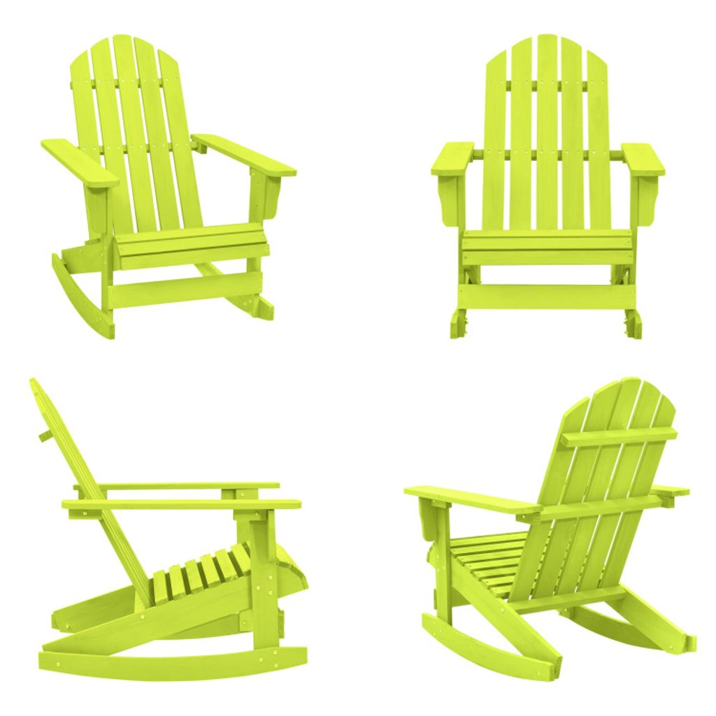 vidaXL Adirondack Schaukelstuhl Massivholz Tanne Grün - Schaukelstuhl - Schaukelstühle - Garten-Schaukelstuhl - Garten-Schaukelstühle
