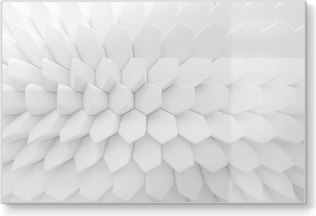 DEQORI Schneidebrett Glas 30x20 cm 'Hexagonale Harmonie' Schneideplatte Servierplatte groß
