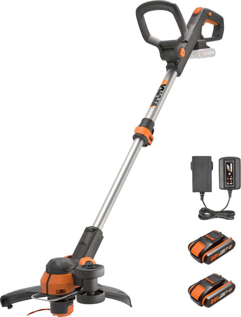 WORX WG163E Akku Rasentrimmer 20V – Kantenschneider Rasen – 2-in-1 Funktion: Rasentrimmer und Kantenschneider – 30cm Schnittdurchmesser – k...