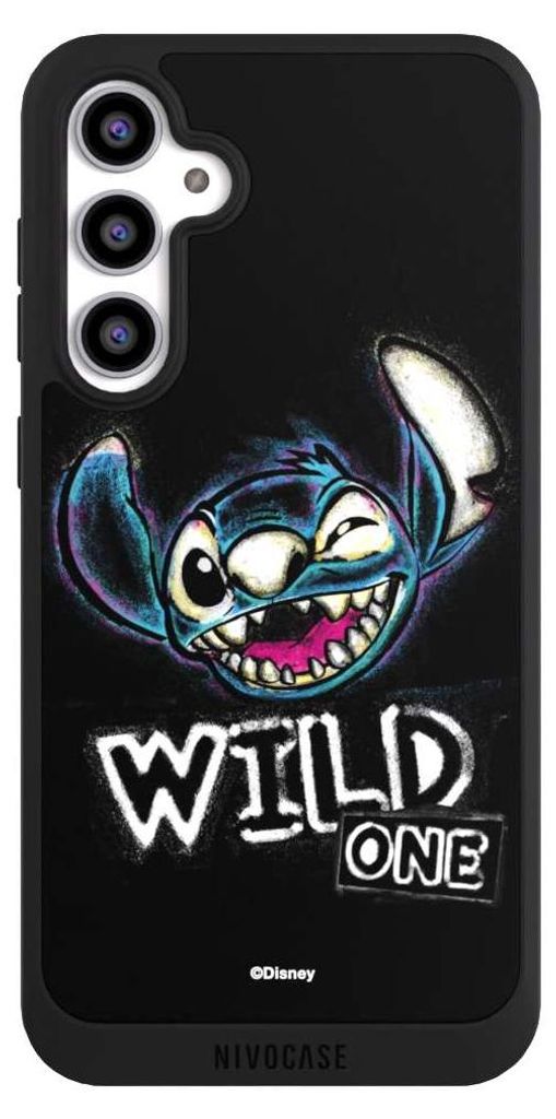 NIVOCASE Handyhülle für Samsung Galaxy S23 FE Hülle NIVOpure Case Schwarz Disney Offizielles Lizenzprodukt Lilo & Stitch