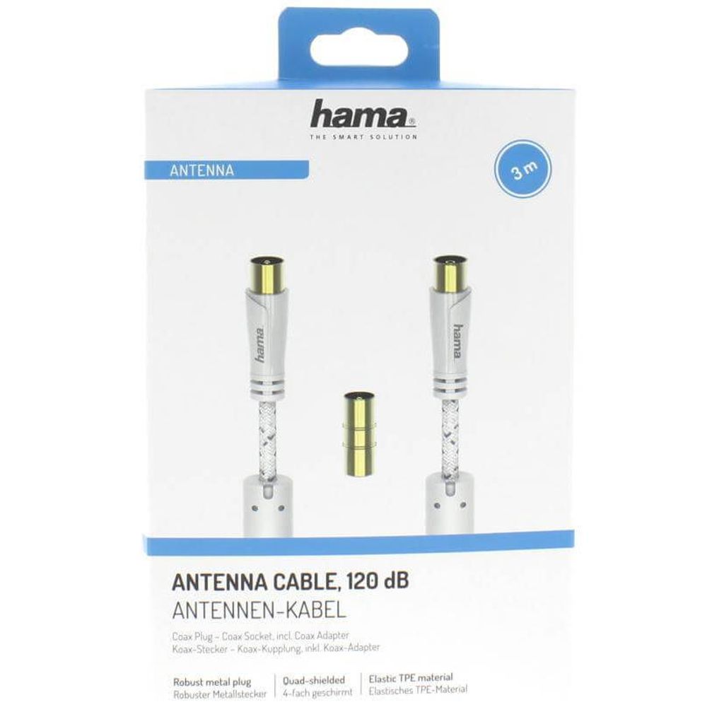 Kabelová anténa HAMA 120dB bílá 3m Obrázek produktu 2