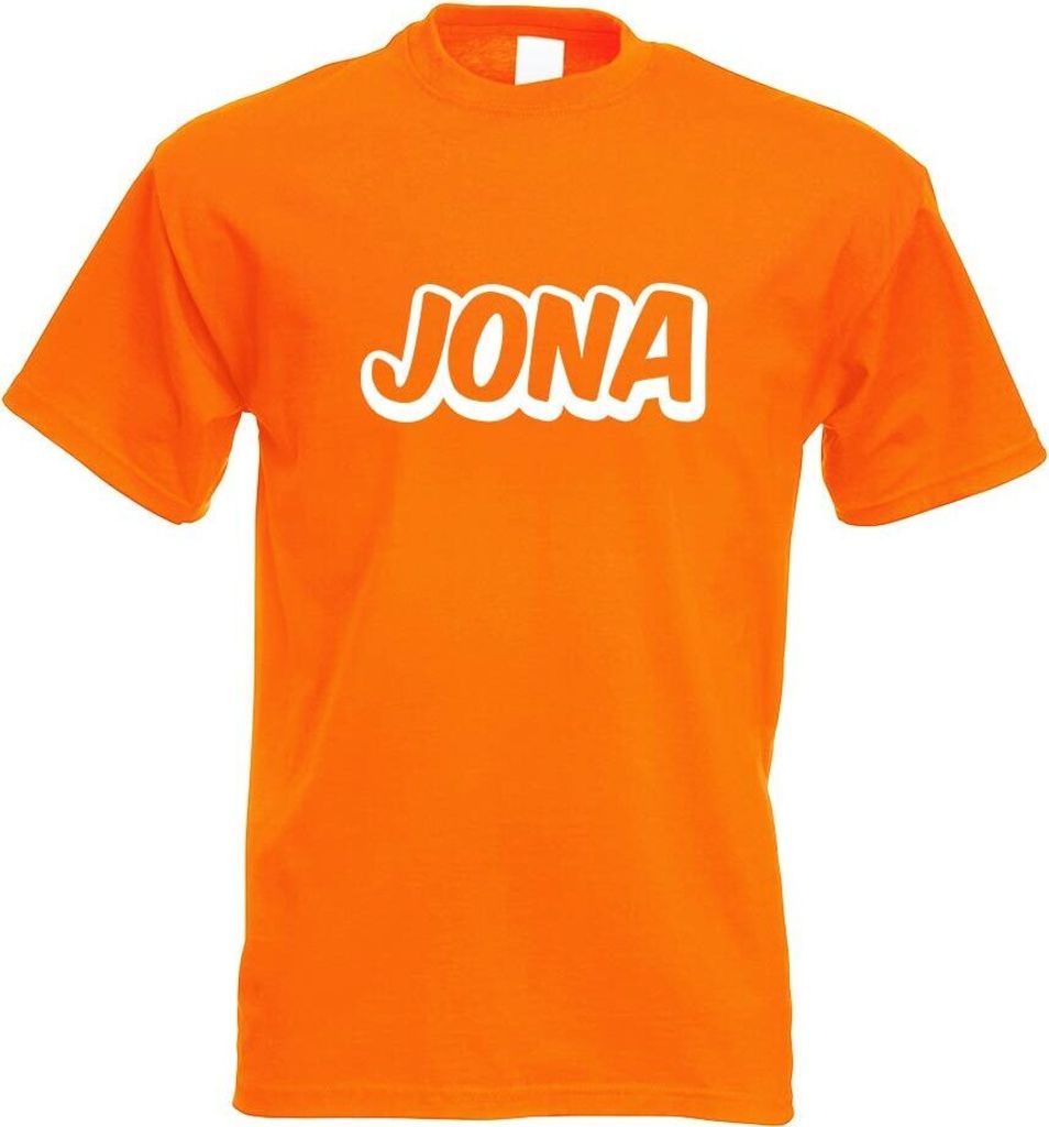 Kiwistar - T-Shirt - orange - Jona Vorname Jungen Motiv Bedruckt Funshirt Design Print - mit Motiv Bedruckt - Funshirt Design - Sport - Freizeit - ...