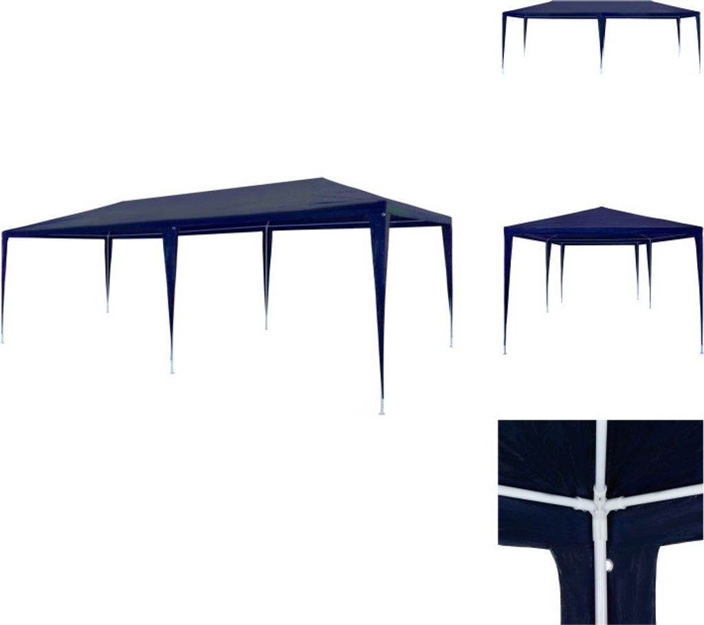 vidaXL Partyzelt 3x6 m PE Blau - Pavillons & Partyzelte
