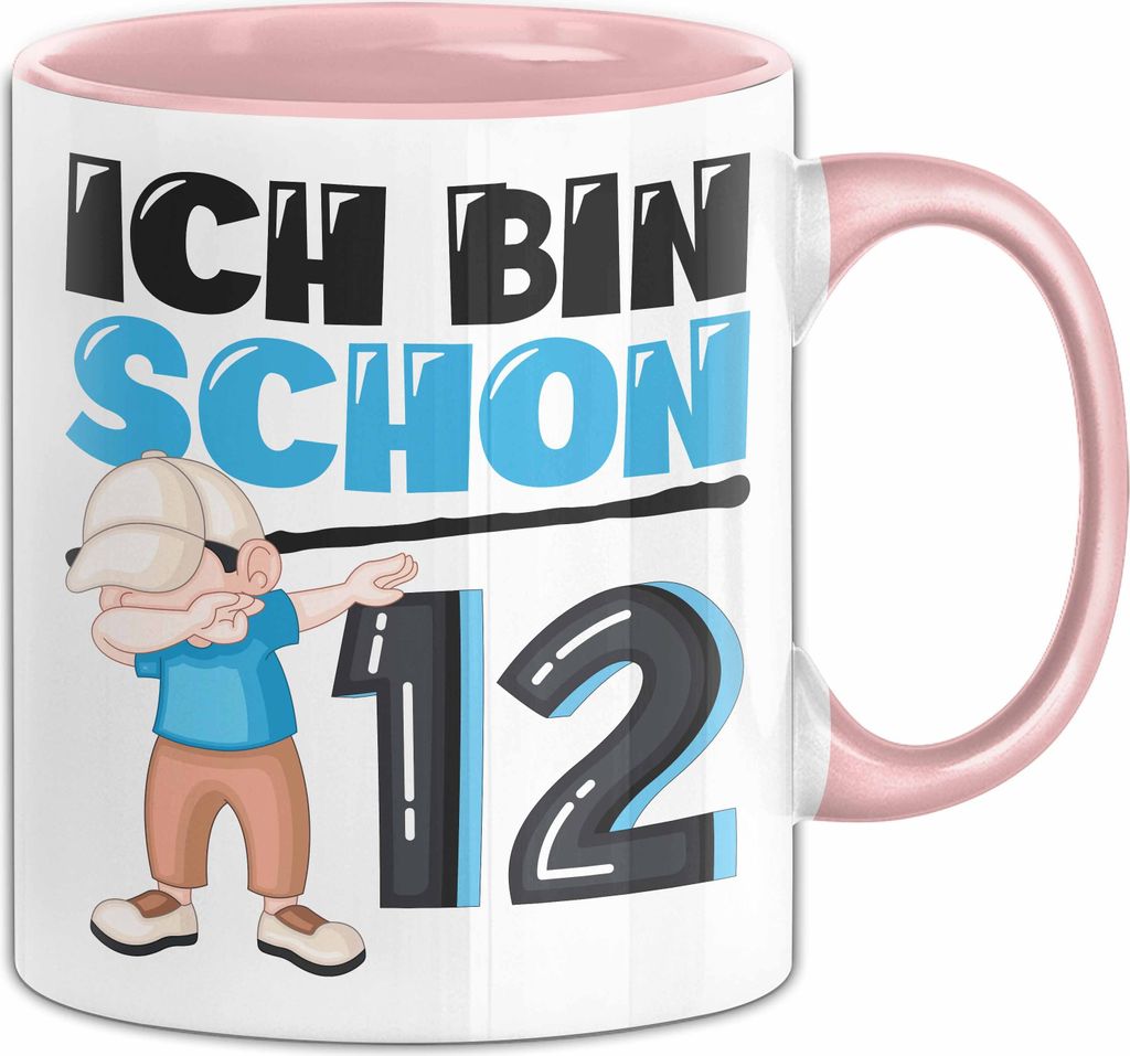 12. Geburtstag Geschenk Tasse Becher Jungs Dab Geburtstagsgeschenk Ich Bin Schon 12 (Rosa)