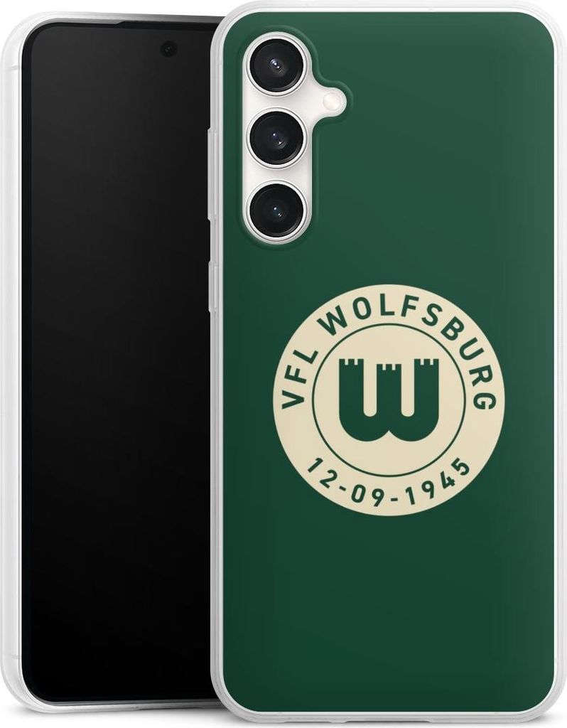 DeinDesign Slim Hülle für Samsung Galaxy S23 FE Silikon Case Ultra Dünn Handyhülle Offizielles Lizenzprodukt VfL Wolfsburg 80 Jahre
