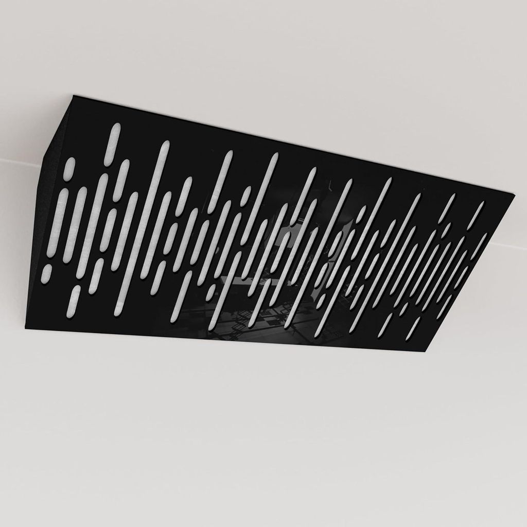 2er-Pack – Schmale akustische Eck-Bassfalle mit Samtstoff | 23x50x10 cm |Reflexion - Schalldämmung | [WAVE (Horizont) - Schwarzer Kunststoff |We...