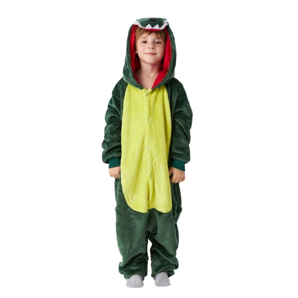 Onesie Kigurumi Pyjama Kostüm für Kinder Dinosaurier 122 Produktbild 9