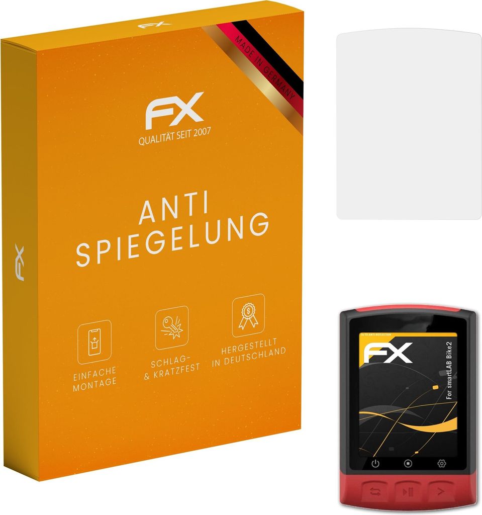 atFoliX FX-Antireflex 3x Schutzfolie kompatibel mit smartLAB Bike2 Displayfolie