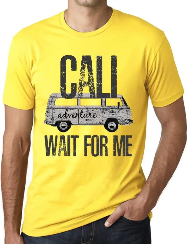 Herren Grafik T-Shirt Abenteuer warten auf mich in Kalifornien – Adventure Wait For Me In Cali – Öko-Verantwortlich Vintage Jahrgang Kurzarm L...