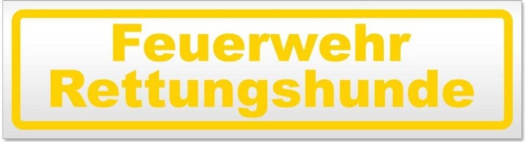 Kiwistar - Autoaufkleber - Gelb - 30 x 8 cm - Feuerwehr Rettungshunde - Hinweis Aufkleber Sticker für Auto, Kfz, Fahrrad, PKW, LKW