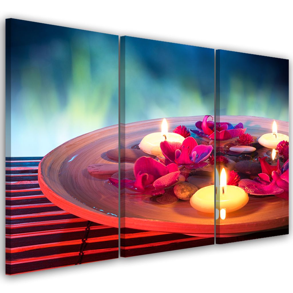 Triptychon auf leinwand religiös - violett 150x100 cm Feeby lila wandbild bereit zum aufhängen