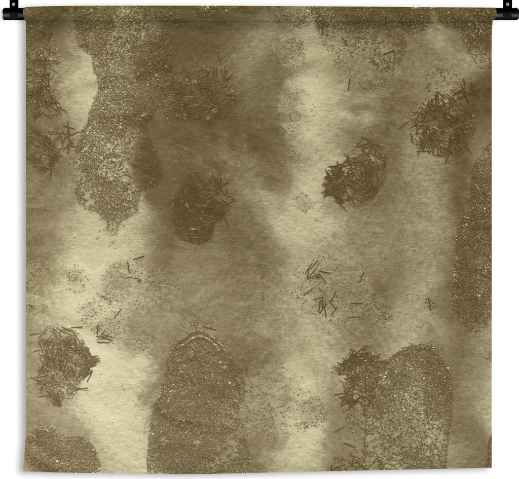 MuchoWow Wandteppich Wandbehang Gold - Abstrakt - Farbe 90x90 cm Tapisserie Dekoration Wandtuch - Wandaufhänger