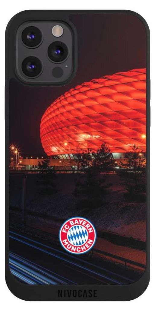 NIVOCASE Handyhülle für Apple iPhone 12 Pro Hülle NIVOpure Case Schwarz FC Bayern München FCB Stadion