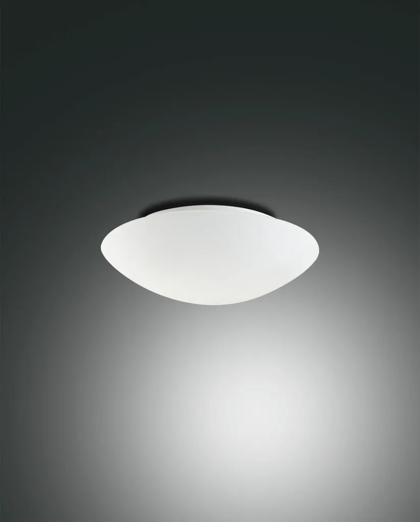 Plafonnier de couloir ou chambre Pandora 20cm en verre blanc culot E27