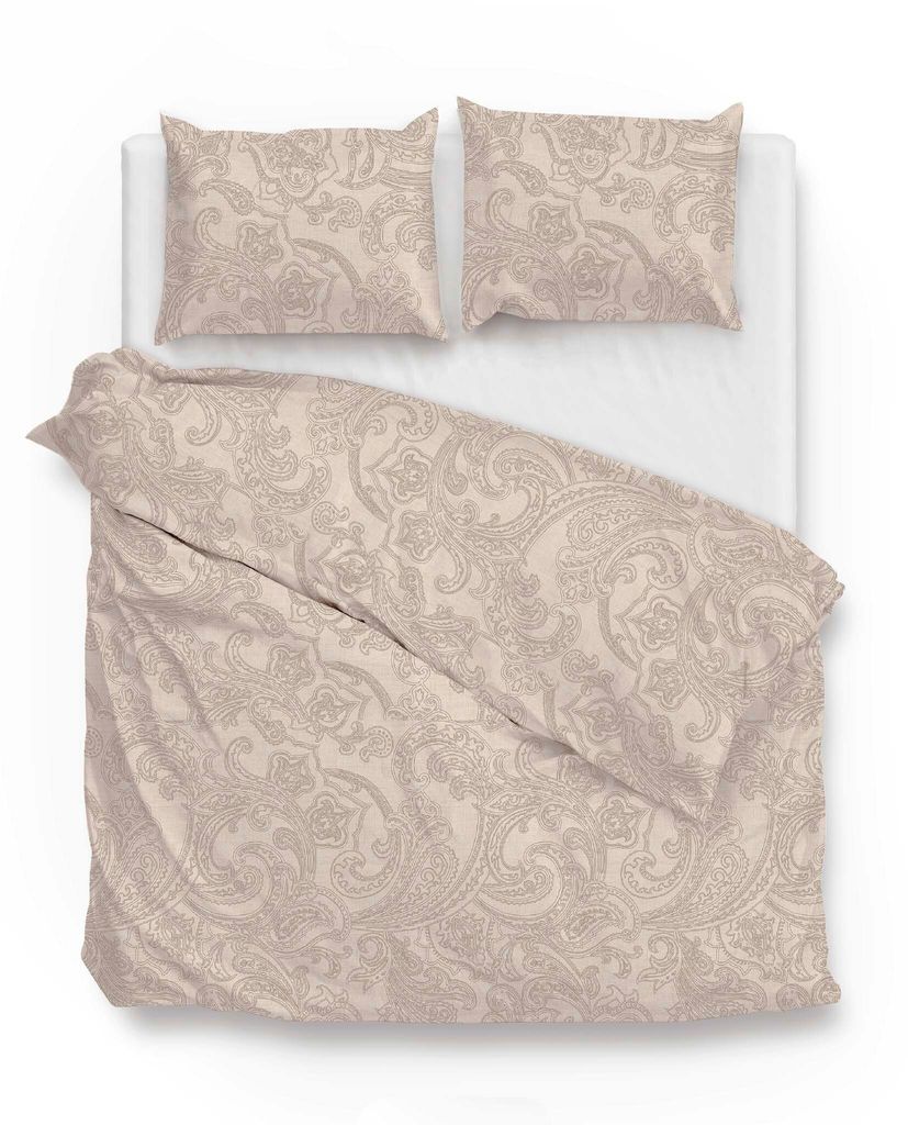 Zo!Home Paisley di Lino Bettwäsche 200 Sandy Beige Abstract Sandy-Beige 1 Bettbezug 200x200cm + 2 Kissenbezug 80x80cm