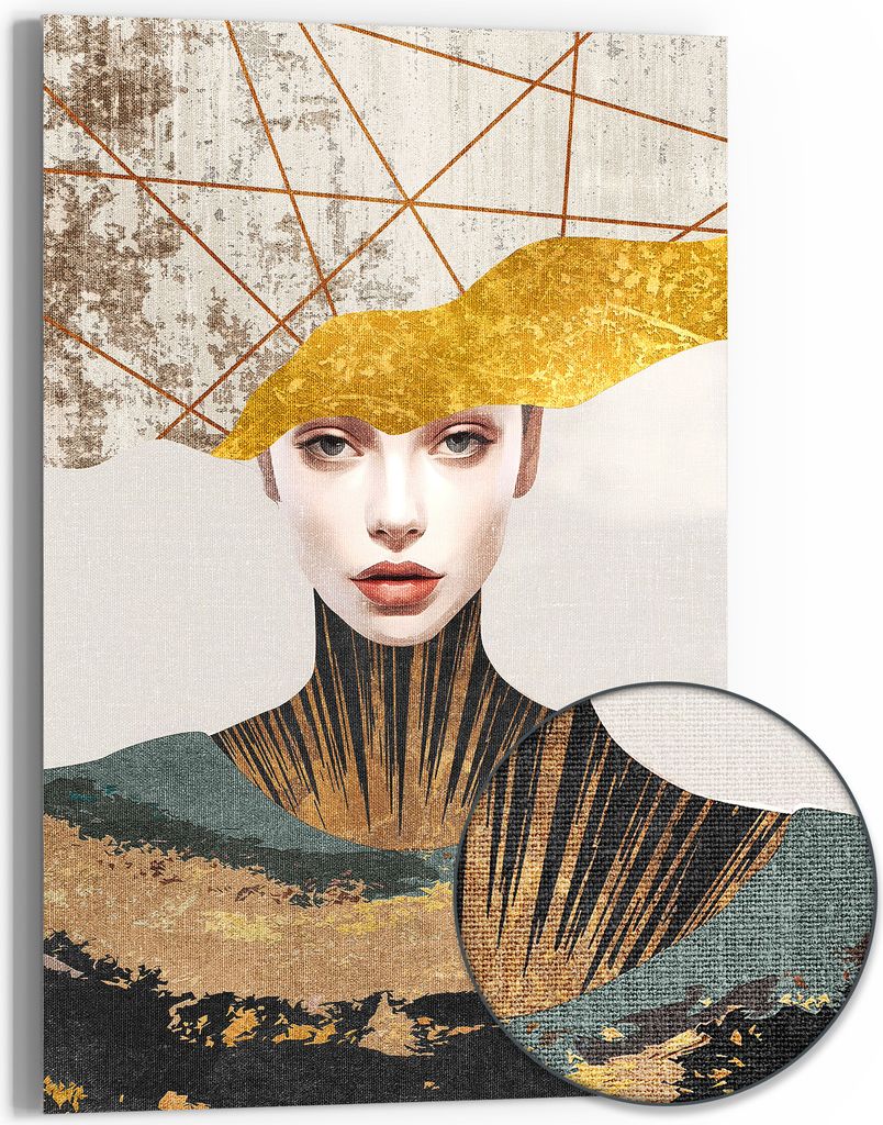 DEQOART Hybrid Leinwand Bild 60x90 cm 'Ätherische Fusion' Wandbild Glas flach modern