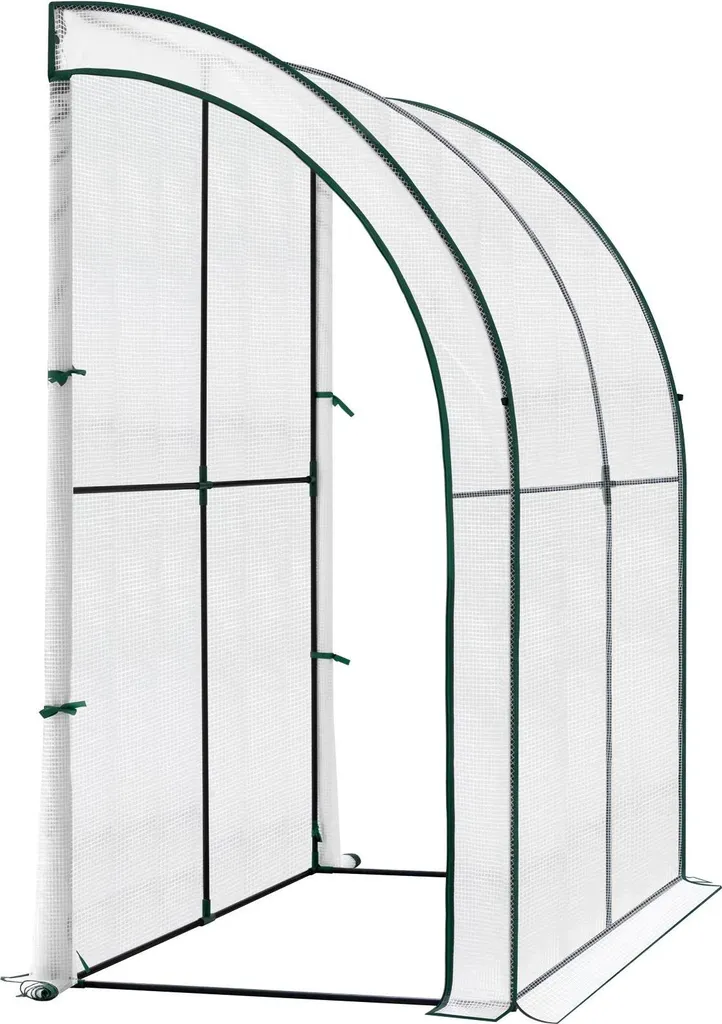 Serre de jardin murale blanche en plastique renforcé de 2m de long