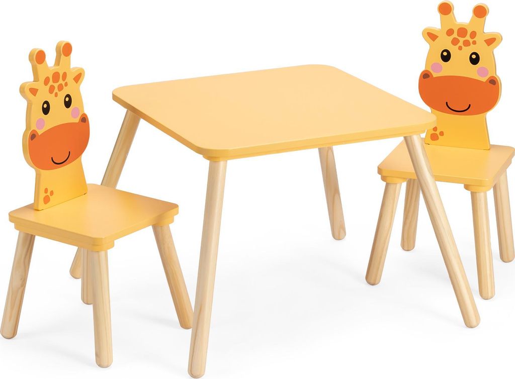 Navaris Kindersitzgruppe 3tlg. aus Holz - 1 Kindertisch 2 Produktbild 