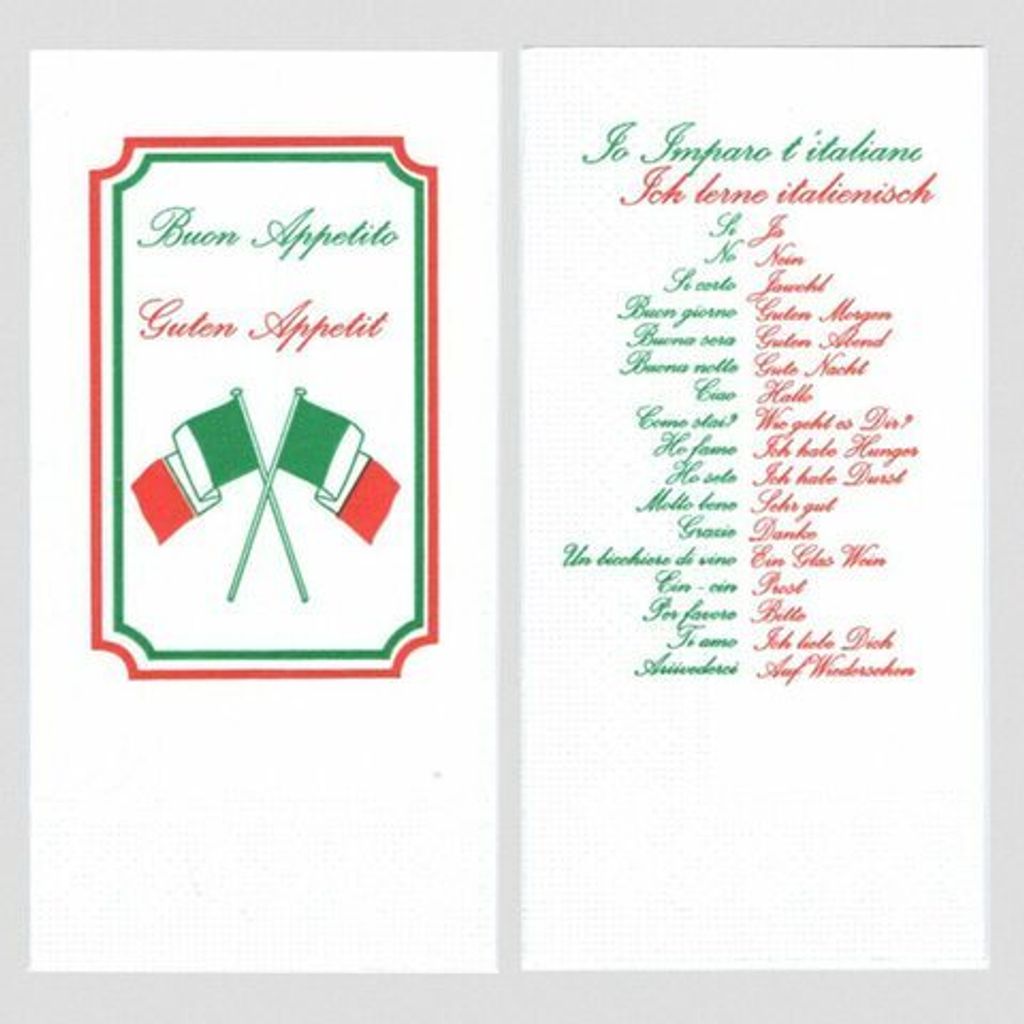 250x Motivservietten "Ich lerne italienisch" 40x40cm 1/8 Produktbild 