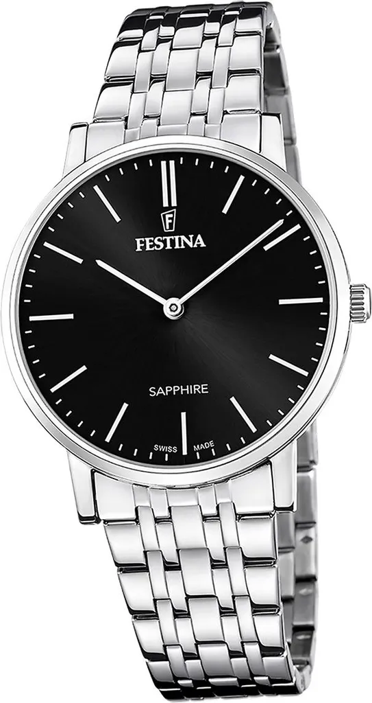 Festina F20045/4 Orologio Svizzero Uomo Acciaio Argento Zaffiro
