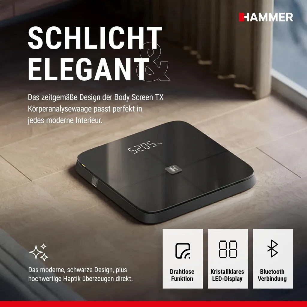 Balance HAMMER Body Screen TX 8 capteurs : analyse segmentée par Bluetooth - 17