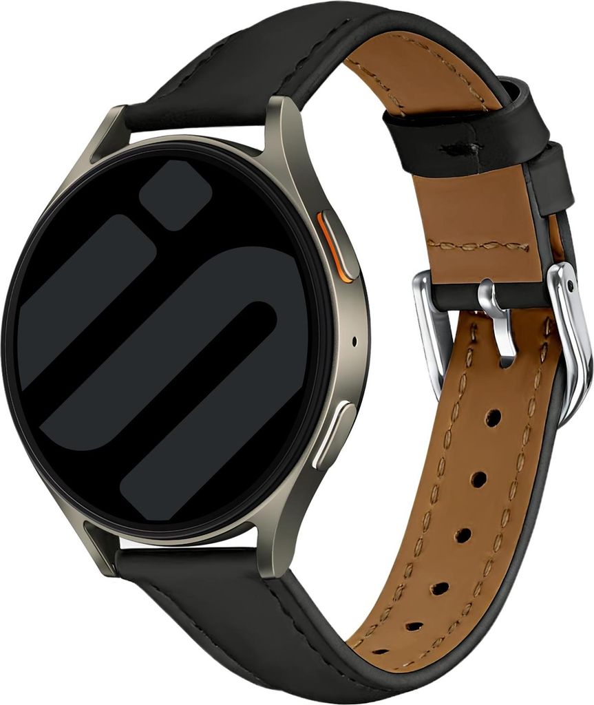 Strap -it Slimfit Lederarmband Passend für Samsung Galaxy Watch 7 (40/44mm) / Galaxy Watch 6 (Classic) / Galaxy Watch 5 (Pro) / Galaxy Watch 4 / W...