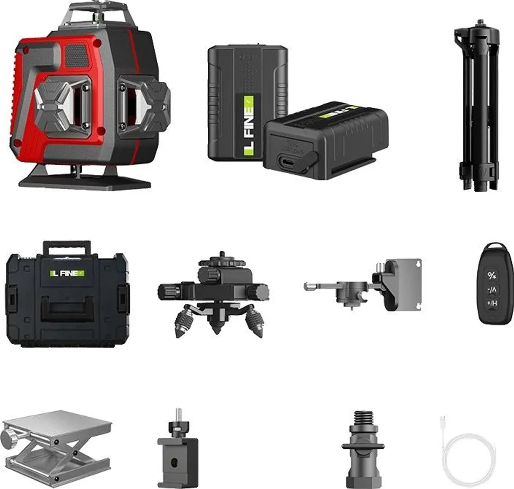 Niveau laser vertical et horizontal auto-nivelant 360° avec son support