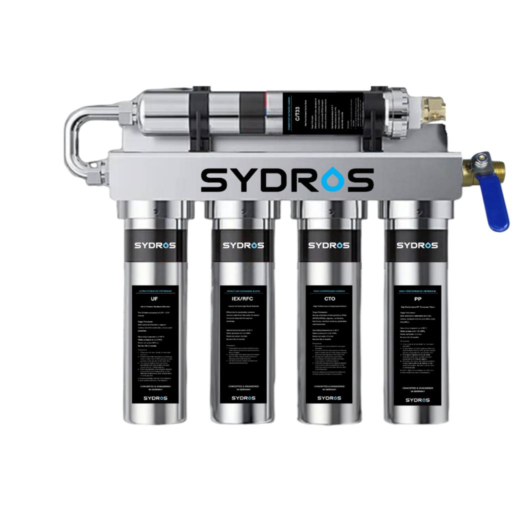 Sydros Wasserfilter entfernt Kalk Chlor PFAS Mikroplastik Produktbild 