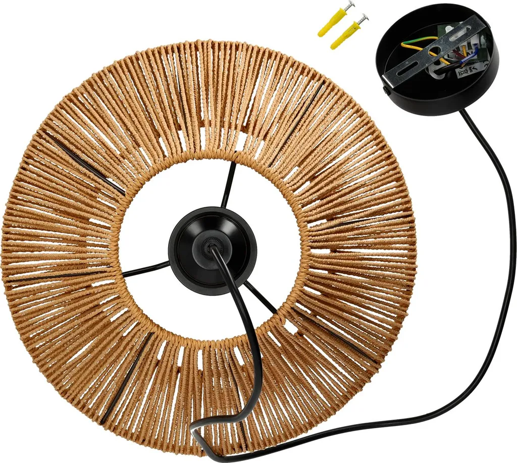 Suspension bohème 30 cm naturelle : la solution pour un éclairage doux E27