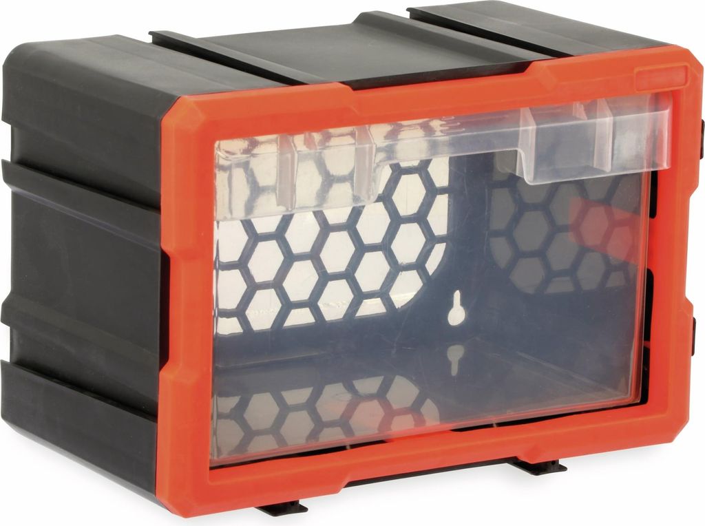 DAYTOOLS Werkzeugbox TW2019, Kunststoff, 1-teilig, schwarz/orange | Robuste Werkzeugbox mit großer Sichtschublade | Mit der DAYTOOLS TW-Serie erwe...