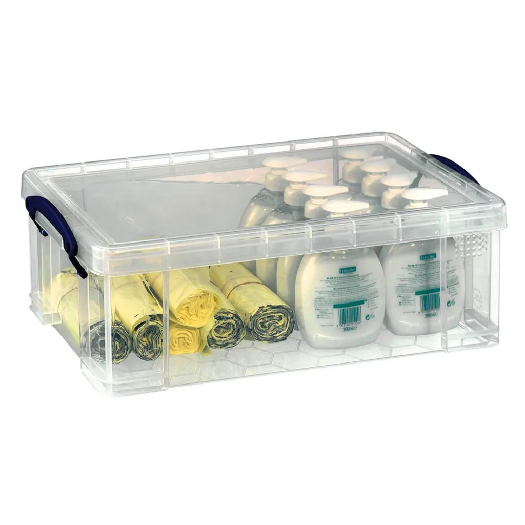 Bac de rangement plastique transparent 12L Really Useful Box avec couvercle