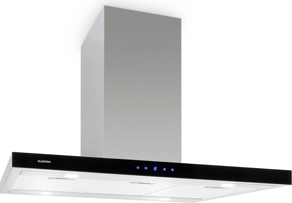 Hotte de cuisine îlot Madonna 90 cm design suspendu en acier brossé