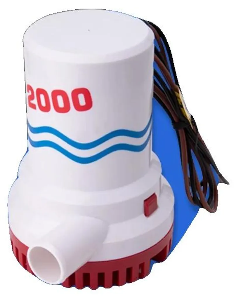 Pompe de cale marine 2000 GPH 12V 8A avec arbre en acier inoxydable