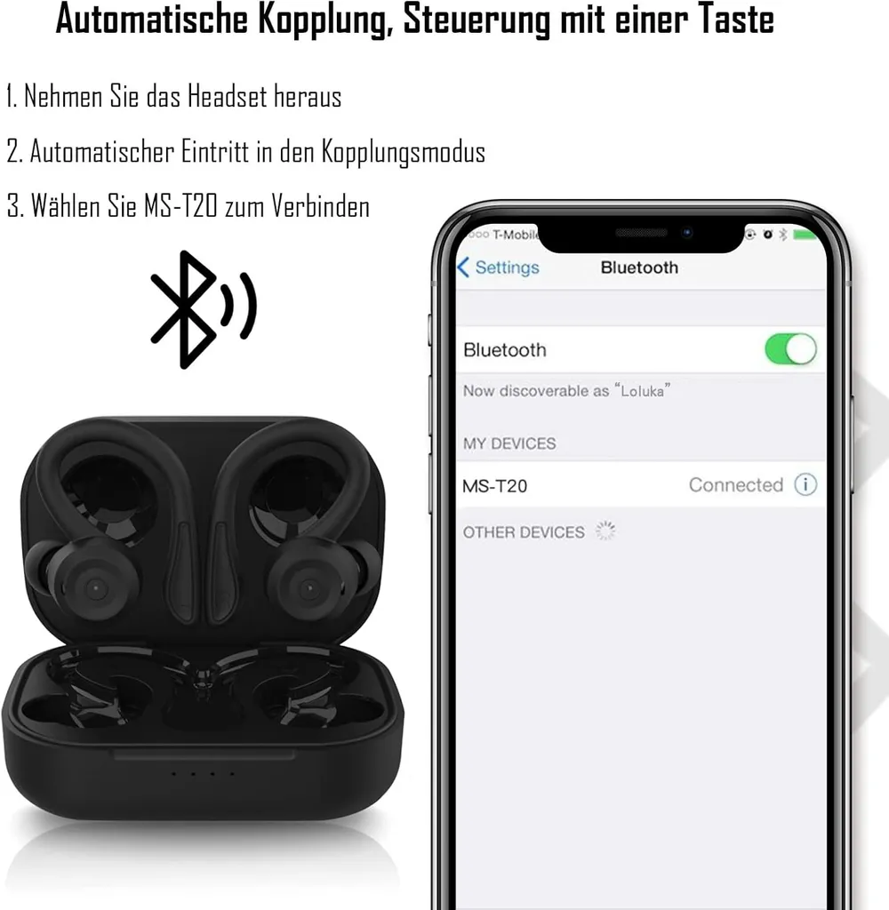 Auricolari wireless, con cancellazione del rumore, con clip