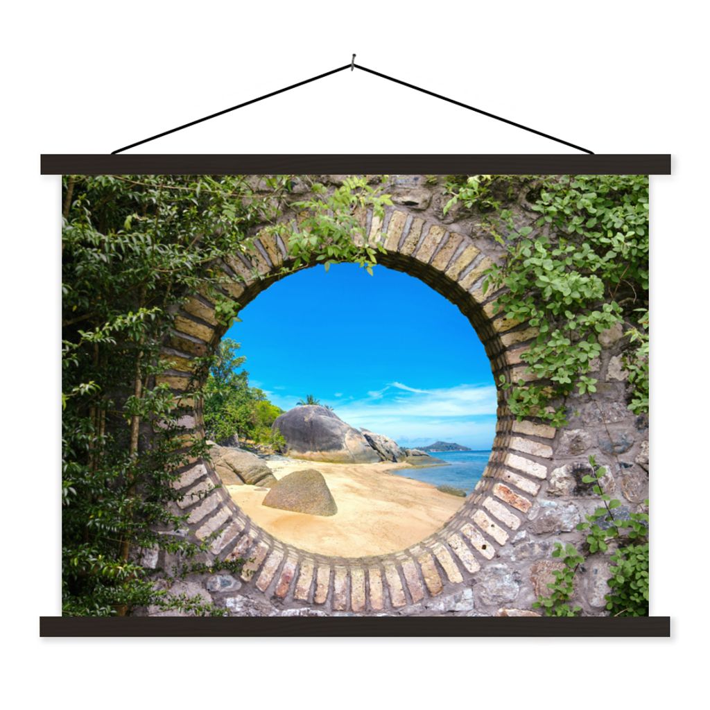 MuchoWow Textilposter Sommer - Strand - Aussicht - Tropisch 40x30 cm mit schwarzem Rahmen - Dekorationen