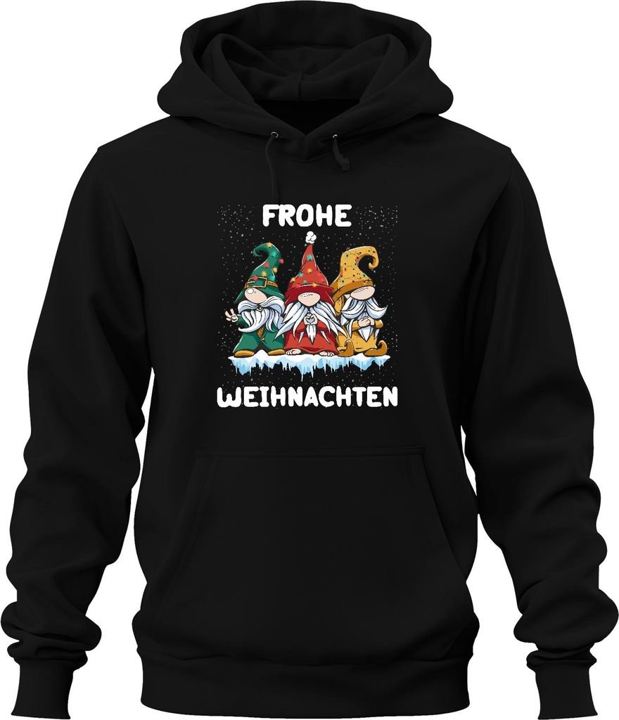 Frohe Weihnachten Gnome Wichtel Schweden - Weihnachten Weihnachtsgeschenk Christmas Uni Hoodie Kapuzenpullover, Schwarz, L