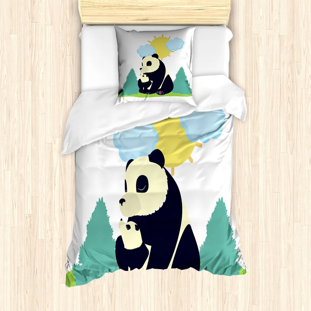 Housse de couette Anti-acariens Panda 135x200cm pour Personne Allergique
