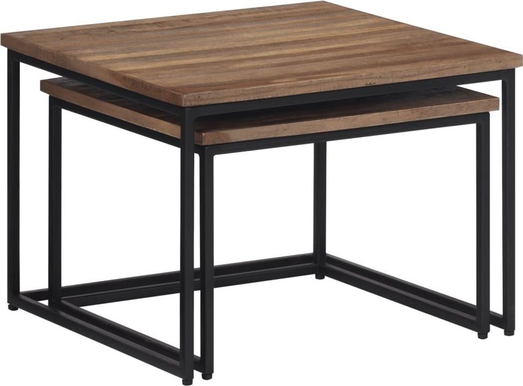 vidaXL Satztische 2 Stk. Massivholz Teak